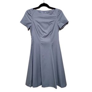 H&M Women's Gray Fit and Flare Short-Sleeve Dress Size 2